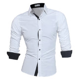 Men Shirt Brand 2017 Male High Quality Long Sleeve Shirts Casual Slim Fit Black Man Dress Shirts Plus Size 4XL