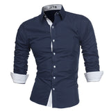 Men Shirt Brand 2017 Male High Quality Long Sleeve Shirts Casual Slim Fit Black Man Dress Shirts Plus Size 4XL