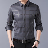 2020 Brand Casual Spring Luxury Plaid Long Sleeve Slim Fit Men Shirt Streetwear Social Dress Shirts Mens Fashions Jersey 2309