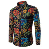 2020 New Clothing Fashion Male Shirt Flax Dress Shirts Slim Fit Turn-Down Men Long Sleeve Shirt Mens Hawaiian Shirt Big Sizes