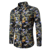 2020 New Clothing Fashion Male Shirt Flax Dress Shirts Slim Fit Turn-Down Men Long Sleeve Shirt Mens Hawaiian Shirt Big Sizes