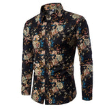 2020 New Clothing Fashion Male Shirt Flax Dress Shirts Slim Fit Turn-Down Men Long Sleeve Shirt Mens Hawaiian Shirt Big Sizes