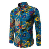 2020 New Clothing Fashion Male Shirt Flax Dress Shirts Slim Fit Turn-Down Men Long Sleeve Shirt Mens Hawaiian Shirt Big Sizes